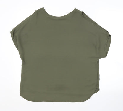 Womens UK Size 10 Peacocks Green Basic Blouse