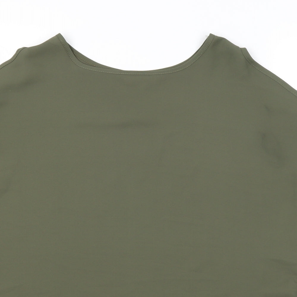 Womens UK Size 10 Peacocks Green Basic Blouse