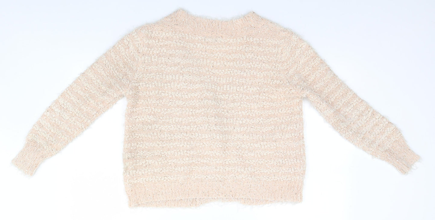 Womens UK Size L Preworn Beige Cardigan Jumper