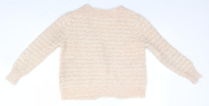 Womens UK Size L Preworn Beige Cardigan Jumper