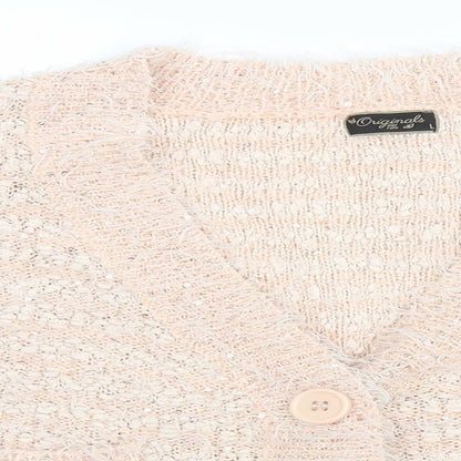 Womens UK Size L Preworn Beige Cardigan Jumper