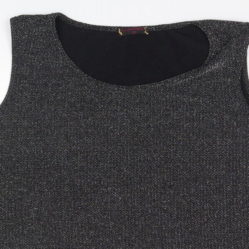 Glamorous Womens Silver   Basic T-Shirt Size 22