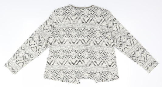 Klass Womens Beige Geometric  Jacket  Size 14