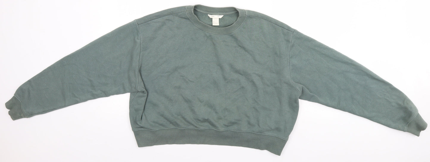 Womens UK Size 14 H&M Green Pullover Jumper