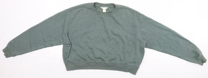 Womens UK Size 14 H&M Green Pullover Jumper