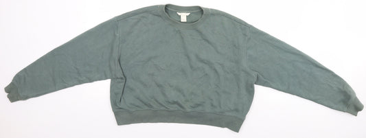 Womens UK Size 14 H&M Green Pullover Jumper