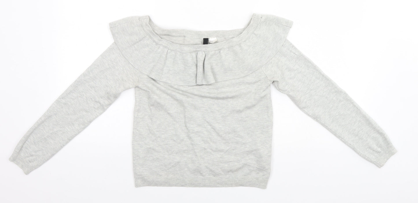 Womens UK Size S Divided Grey Full Zip Jumper