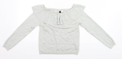 Womens UK Size S Divided Grey Full Zip Jumper