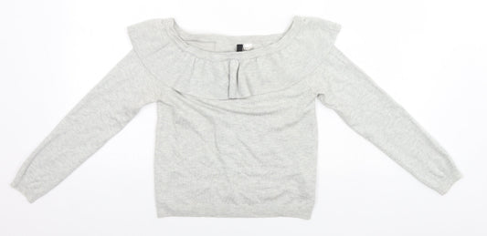 Womens UK Size S Divided Grey Full Zip Jumper