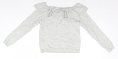 Womens UK Size S Divided Grey Full Zip Jumper