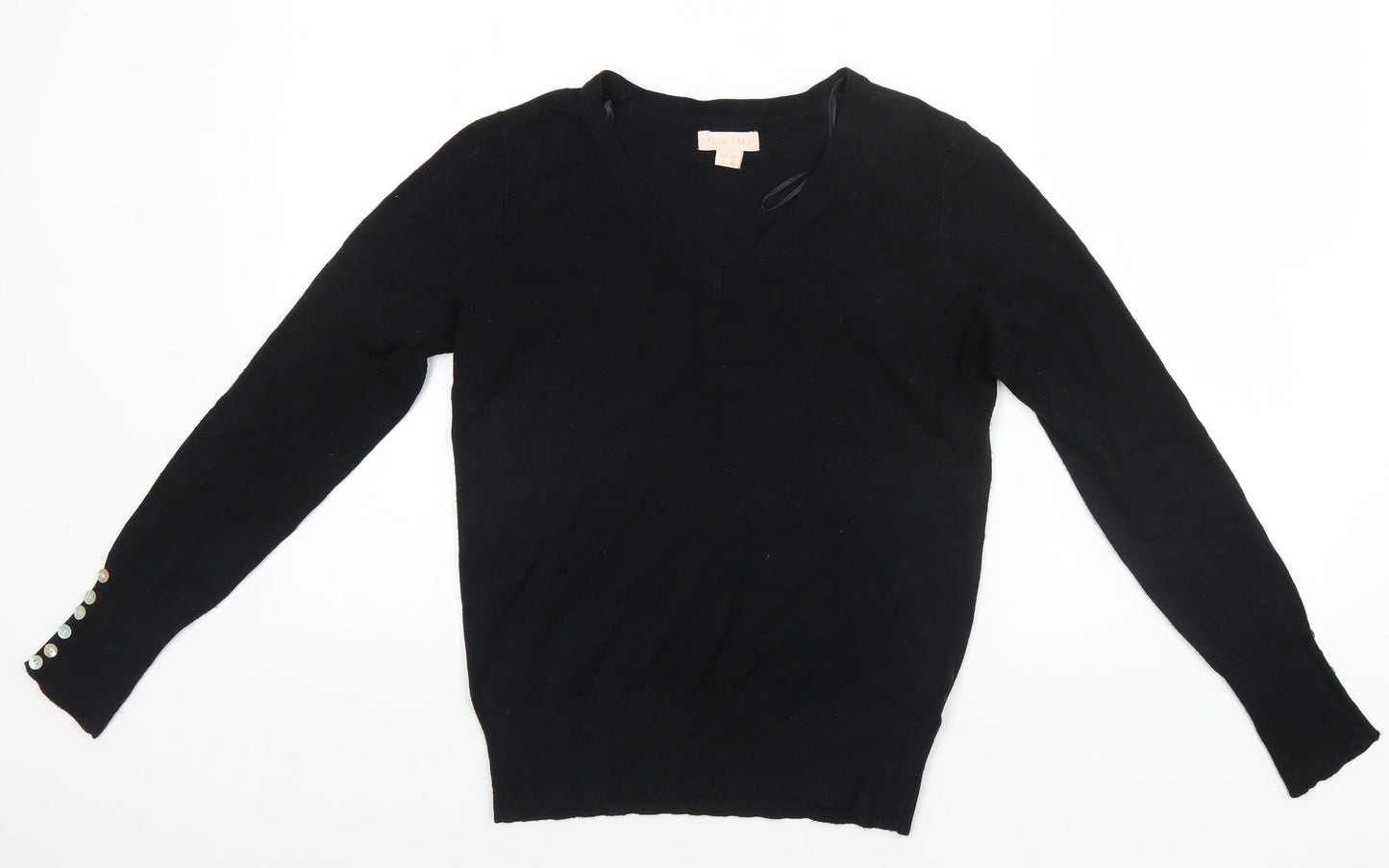 Womens UK Size 12 Plum Tree Black Pullover Jumper