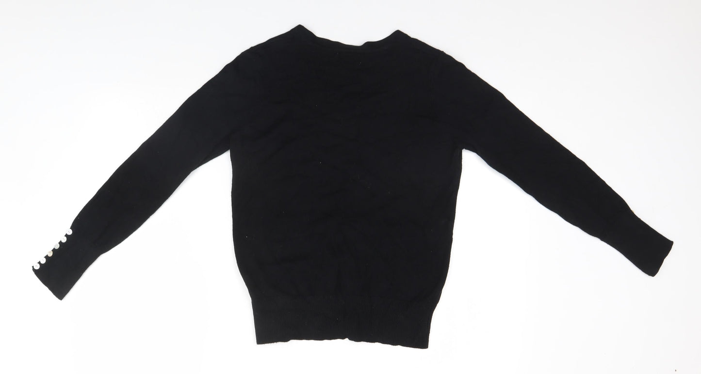 Womens UK Size 12 Plum Tree Black Pullover Jumper