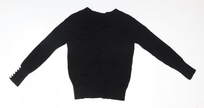 Womens UK Size 12 Plum Tree Black Pullover Jumper