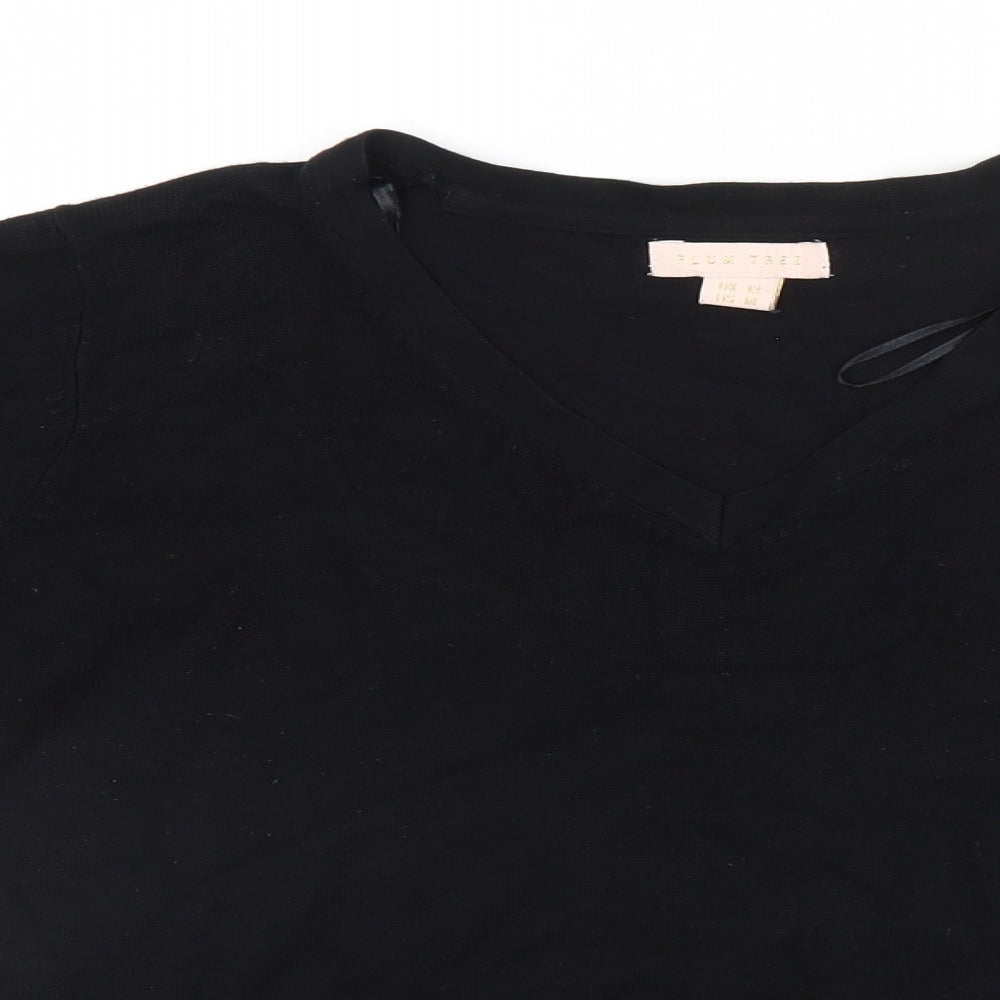 Womens UK Size 12 Plum Tree Black Pullover Jumper