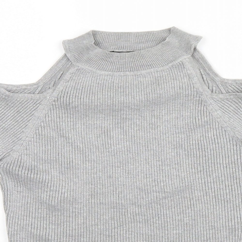 Womens UK Size 10 New Look Grey Pullover Jumper