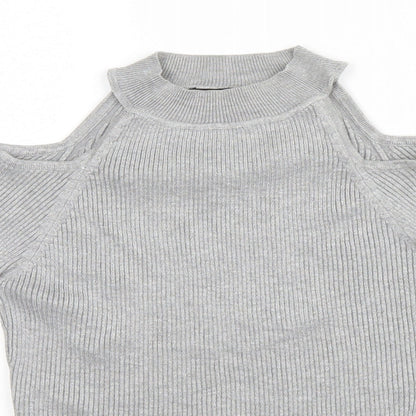 Womens UK Size 10 New Look Grey Pullover Jumper