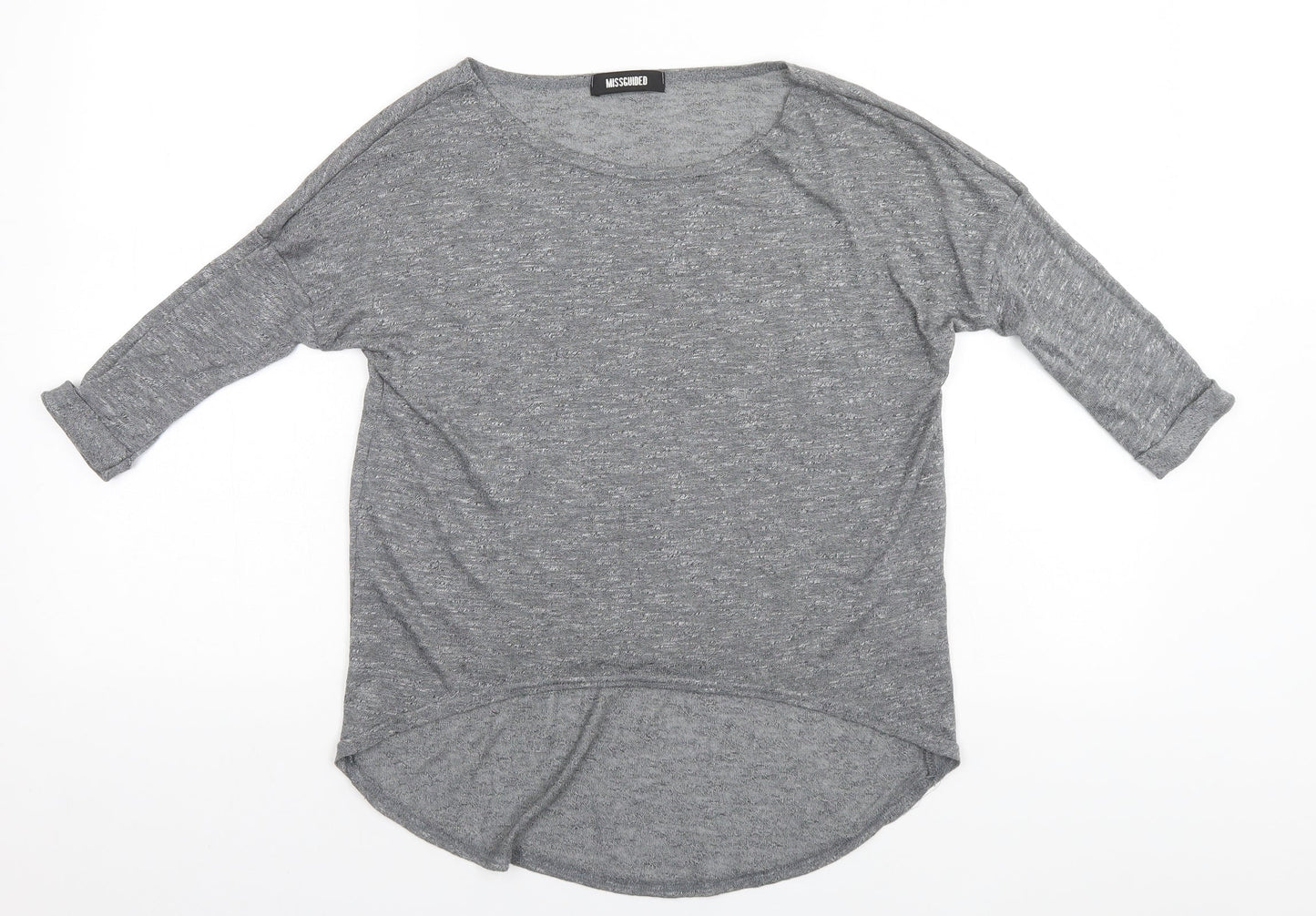 Womens UK Size M Missguided Silver Basic Polo