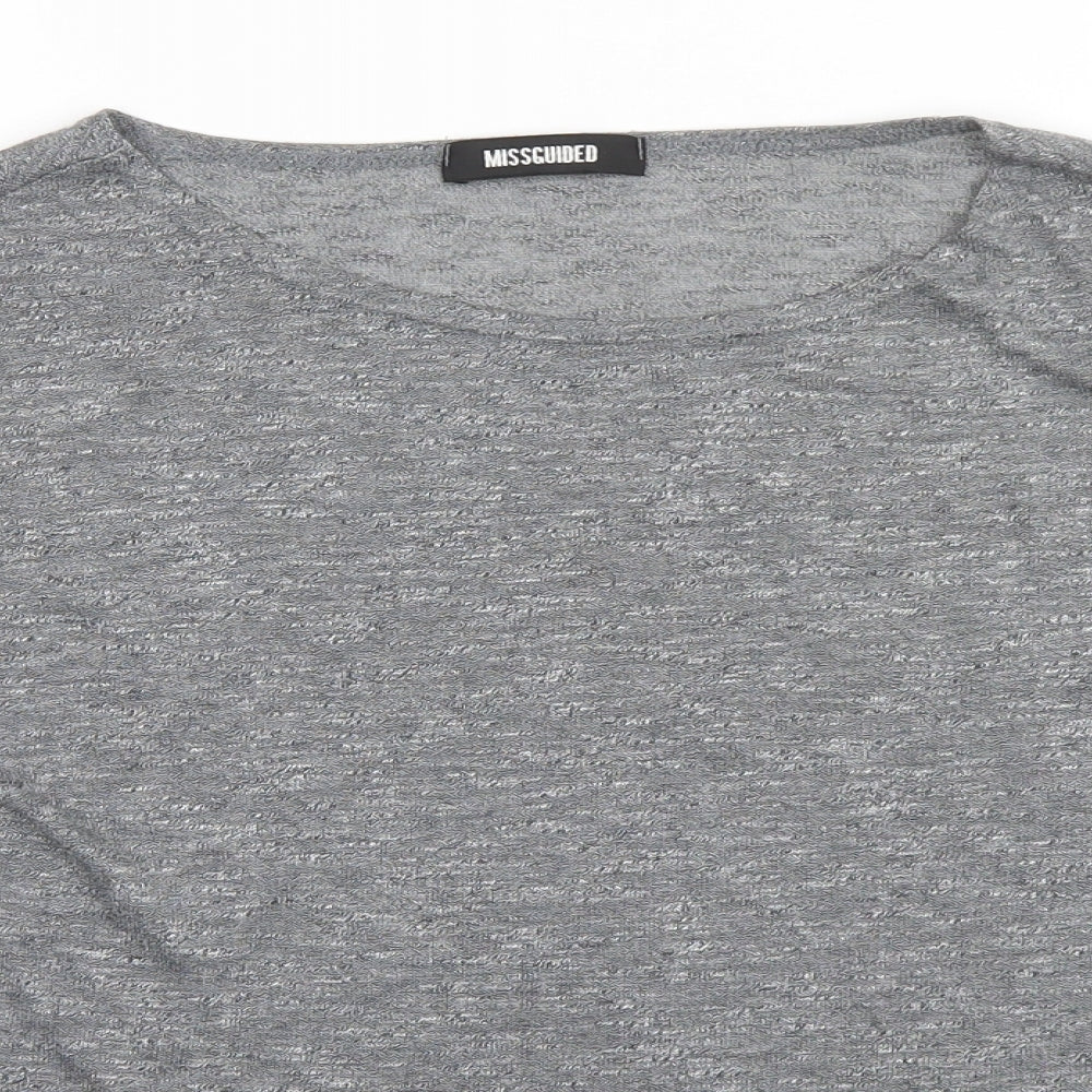 Womens UK Size M Missguided Silver Basic Polo