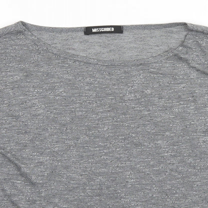 Womens UK Size M Missguided Silver Basic Polo