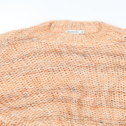 Womens UK Size S Stradivarius Orange Pullover Jumper