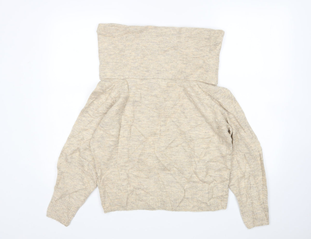 Womens UK Size XS H&M Beige Pullover Jumper