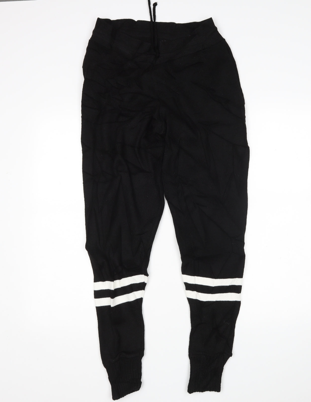 Womens UK Size M PRETTYLITTLETHING Regular Fit Sweatpants Black Trousers