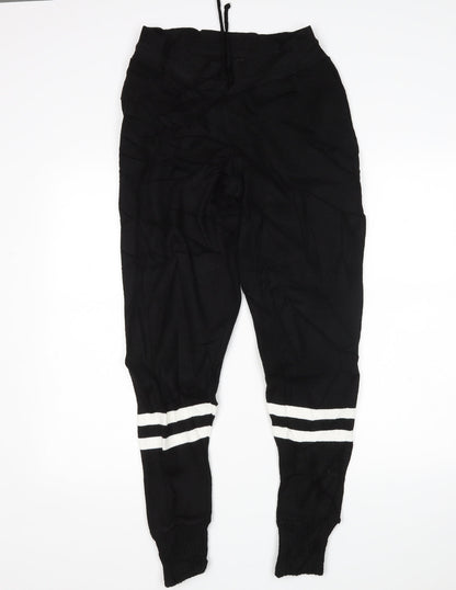 Womens UK Size M PRETTYLITTLETHING Regular Fit Sweatpants Black Trousers