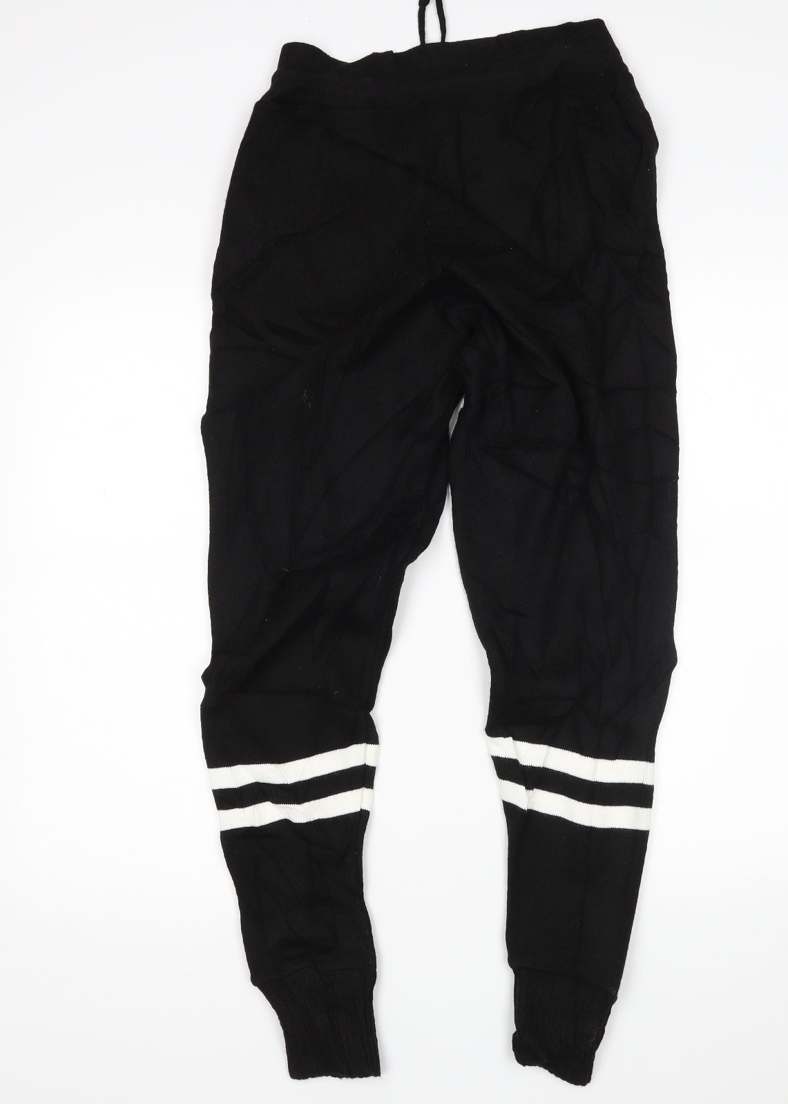 Womens UK Size M PRETTYLITTLETHING Regular Fit Sweatpants Black Trousers