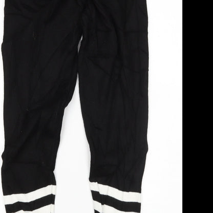 Womens UK Size M PRETTYLITTLETHING Regular Fit Sweatpants Black Trousers