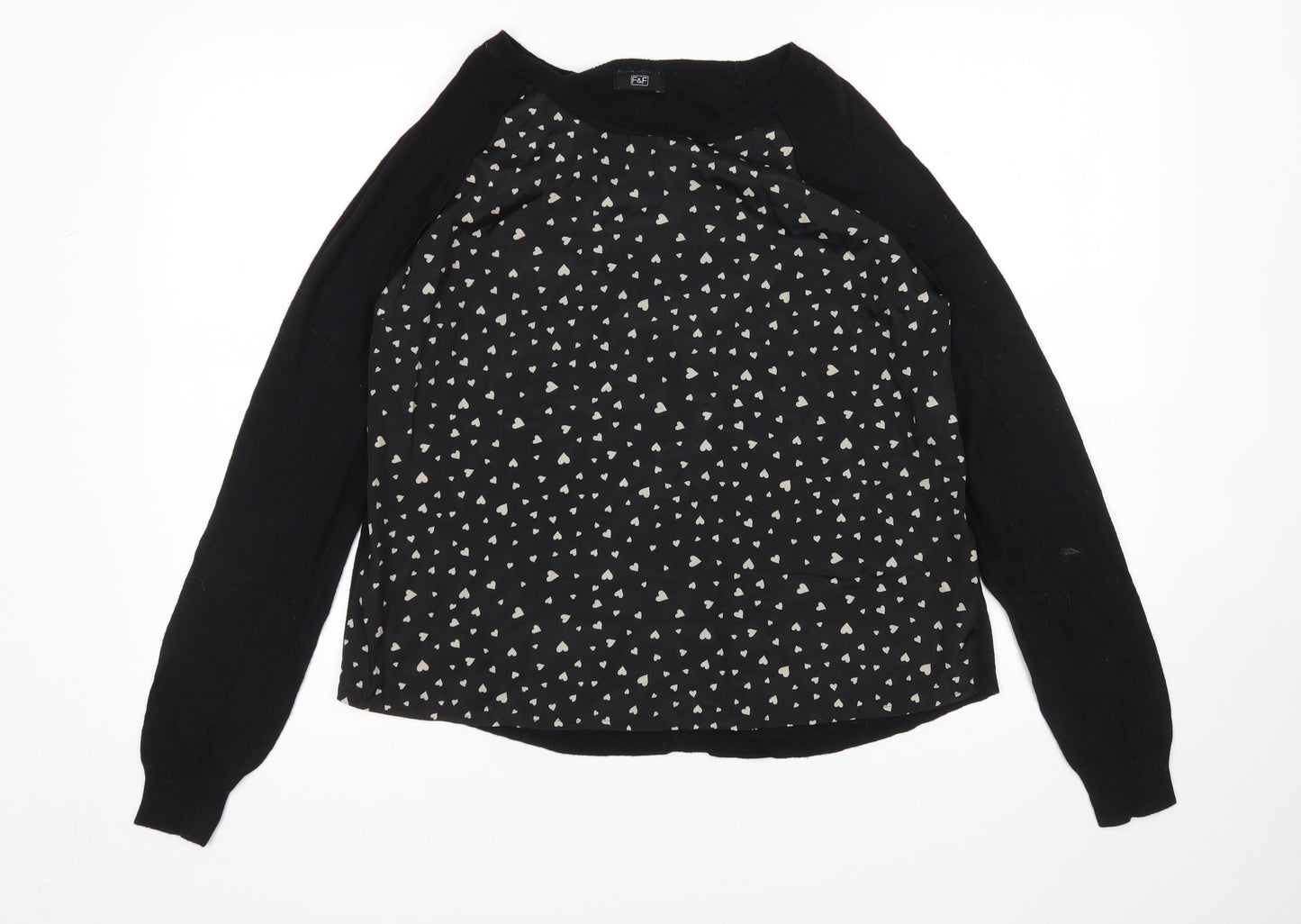 F&F Womens Black   Pullover Jumper Size 12
