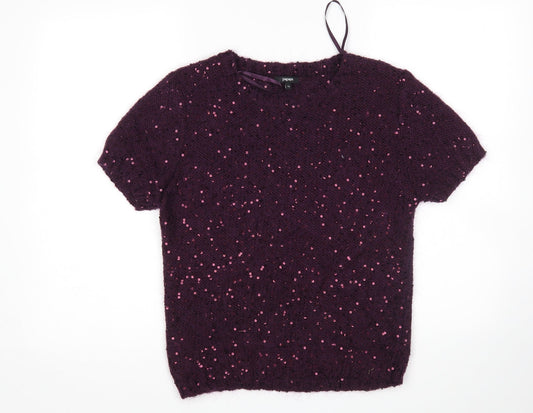 Womens UK Size 12 Papaya Purple Pullover Jumper