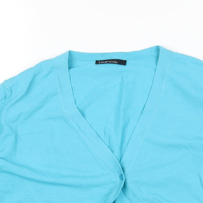 Womens UK Size 10 Bianca Blue Cardigan Jumper