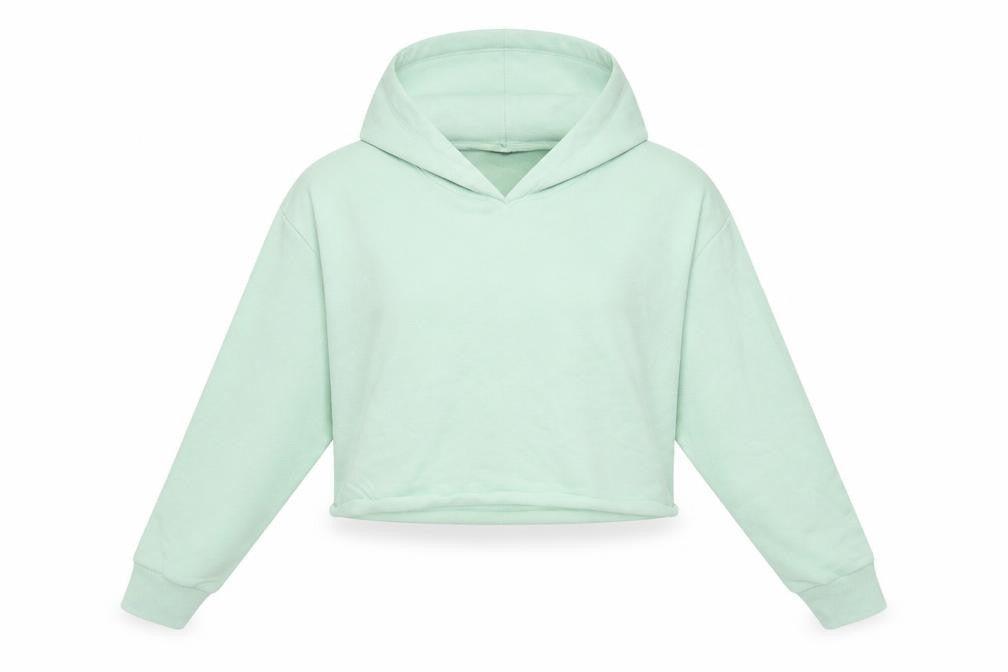 Front view of ASOS women’s green pullover hoodie, size UK 8