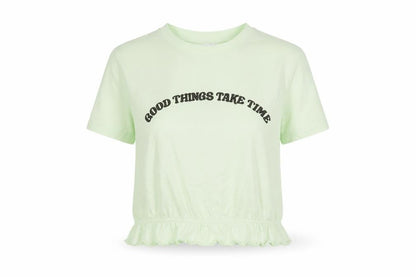 Womens UK Size S Primark Green Basic T-Shirt