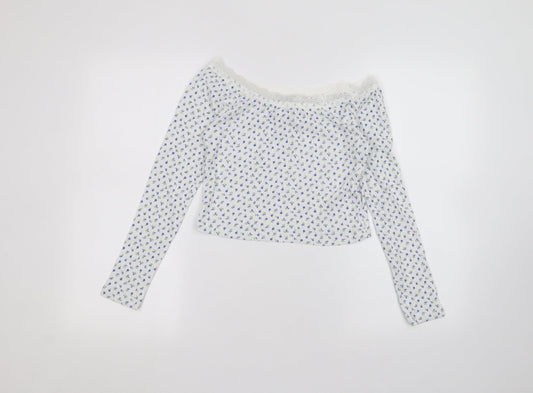 Womens UK Size 10 ASOS White Basic T-Shirt