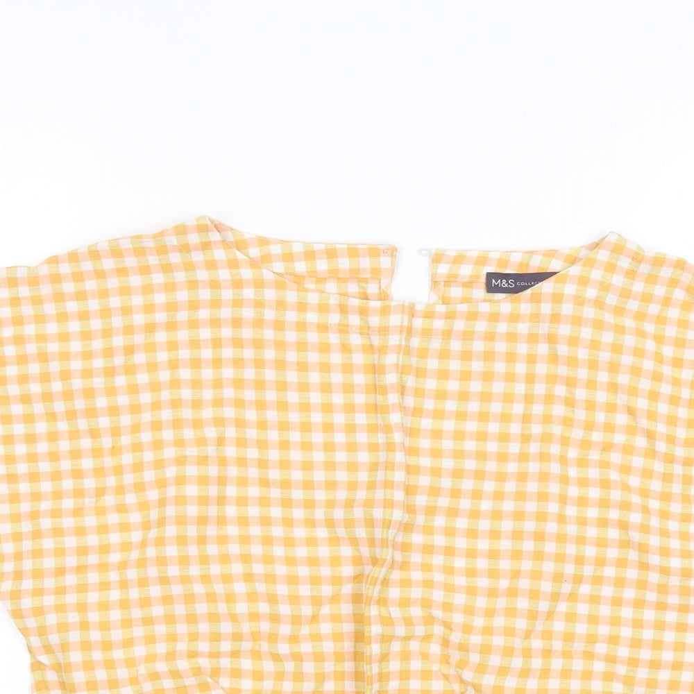 Womens UK Size 10 Marks and Spencer Orange Basic T-Shirt
