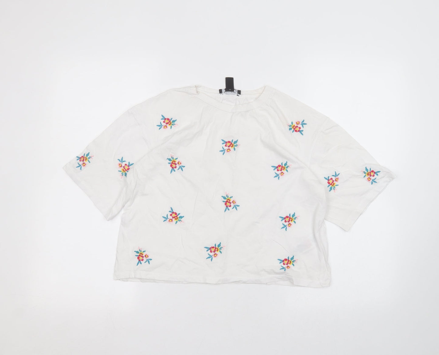 Womens UK Size 12 New Look White Basic T-Shirt