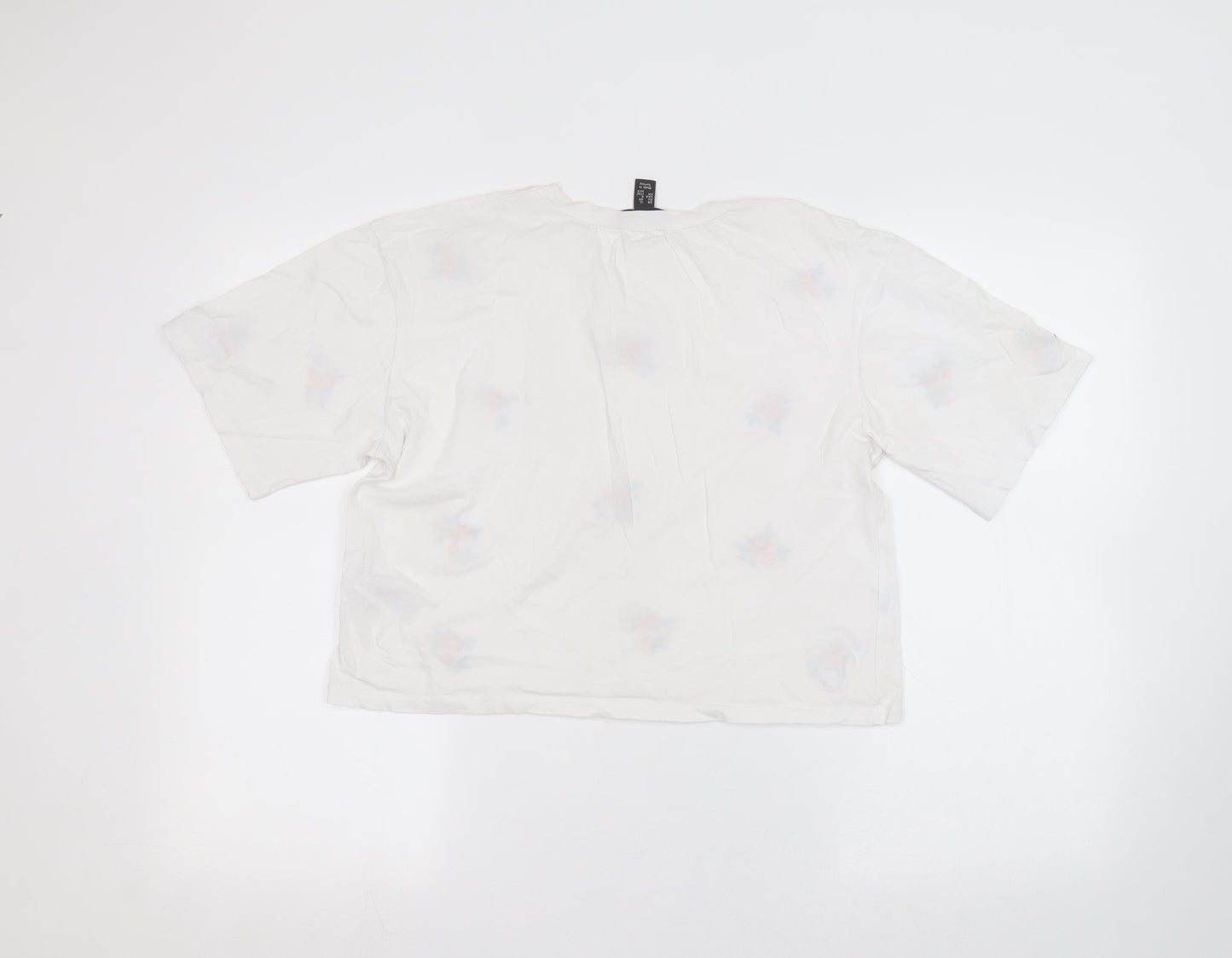 Womens UK Size 12 New Look White Basic T-Shirt