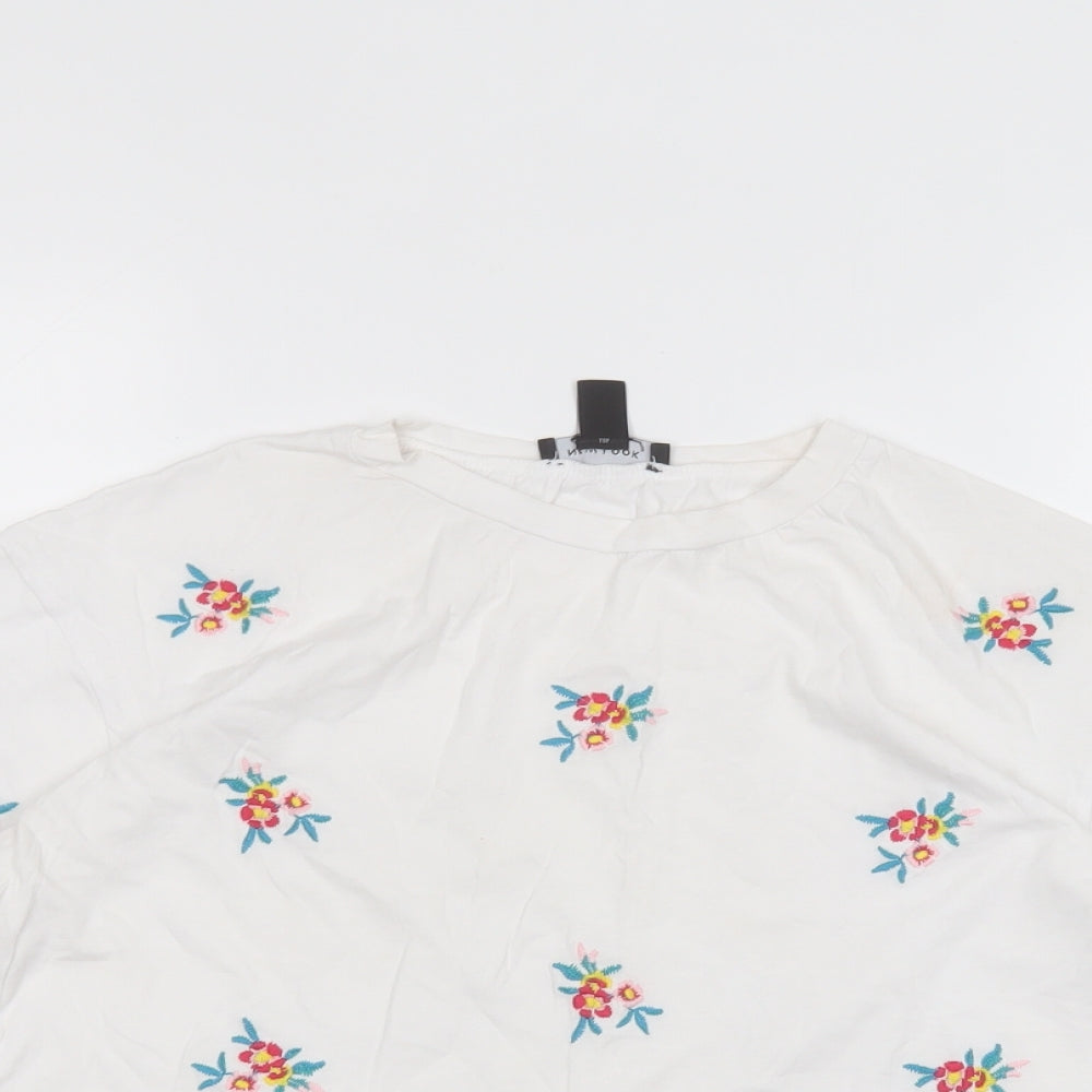 Womens UK Size 12 New Look White Basic T-Shirt