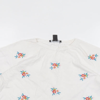 Womens UK Size 12 New Look White Basic T-Shirt