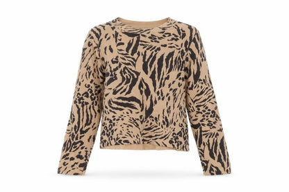 ASOS Womens Brown Animal Print  Basic T-Shirt Size 8