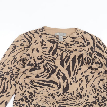 ASOS Womens Brown Animal Print  Basic T-Shirt Size 8