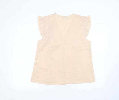 SheIn Womens Beige   Basic T-Shirt Size L