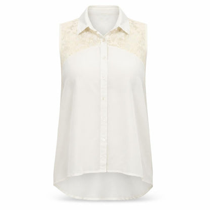 Womens UK Size 12 New Look White Basic Button-Up