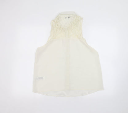 Womens UK Size 12 New Look White Basic Button-Up