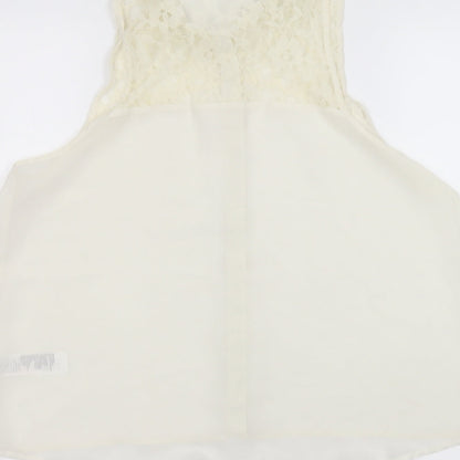 Womens UK Size 12 New Look White Basic Button-Up