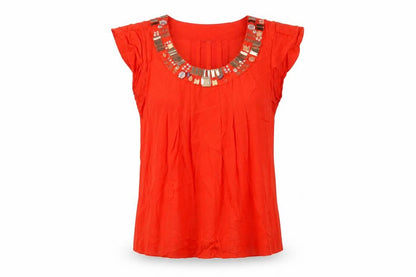 Womens UK Size 8 Matalan Red Basic T-Shirt