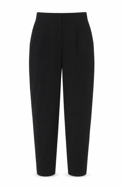 Front view of ASOS women’s black trousers, size UK 8, 25-inch leg