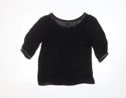 Womens UK Size 10 NEXT Black Basic Blouse