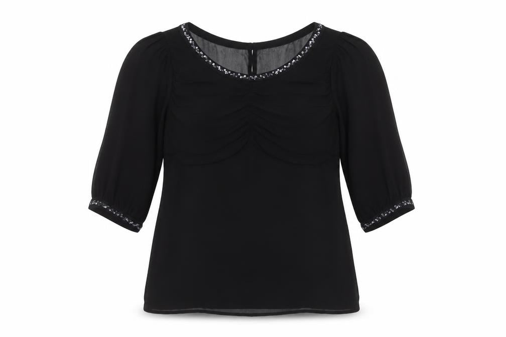 Womens UK Size 10 NEXT Black Basic Blouse
